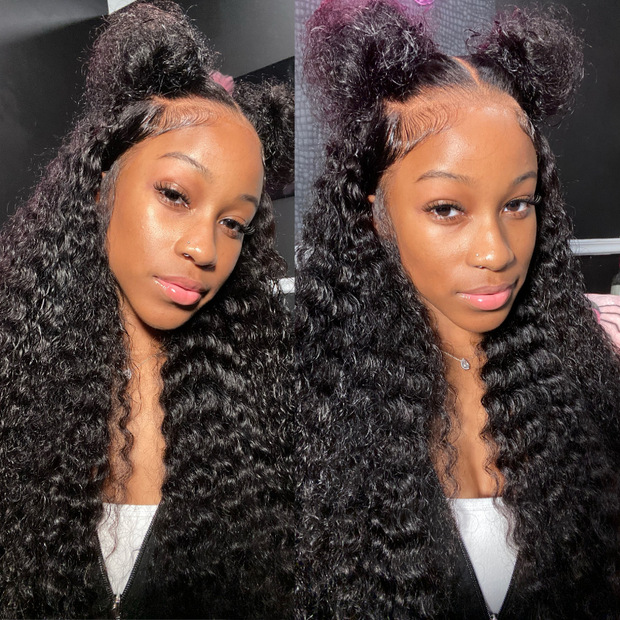 Full 13x6 Lace Frontal Wig Deep Wave Human Hair | KimWig.com