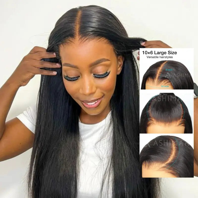 10x6 Parting Max HD Lace Glueless Wig Wear & Go Straight Hair - KimWig