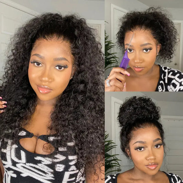 Invisible Strap 360 Lace Wig Water Wave Bleached Knots - KimWig