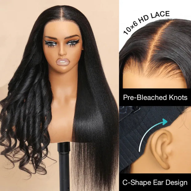 10x6 HD Lace Wigs Wear and Go Glueless Wig Yaki Straight Hair - kimwig