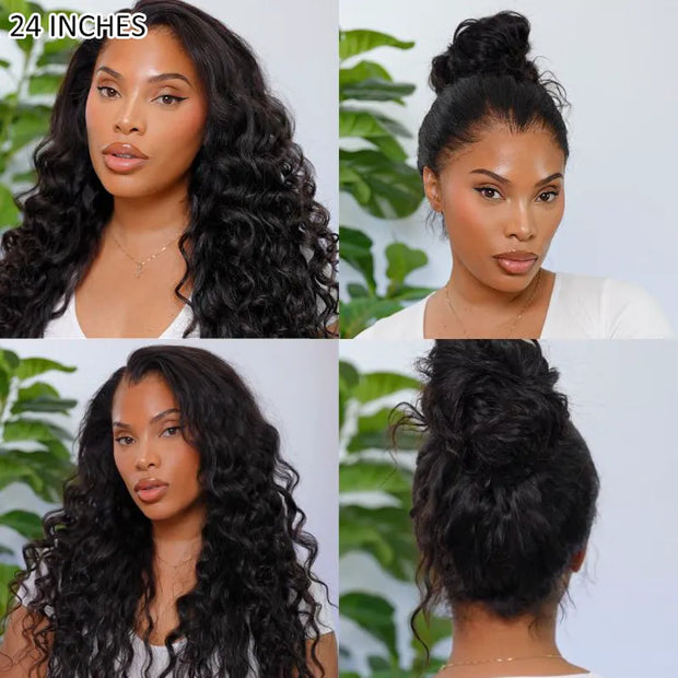 Invisible Strap 360 Lace Wig Water Wave Bleached Knots - KimWig