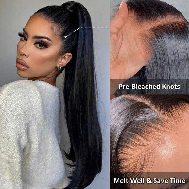 Invisible Strap 360 Lace Wig Silky Straight Bleached Knots - KimWig