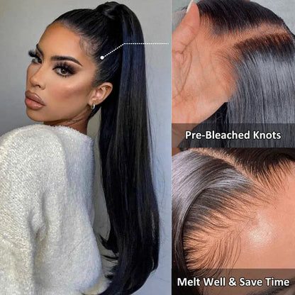 Invisible Strap 360 Lace Wig Silky Straight Bleached Knots - KimWig