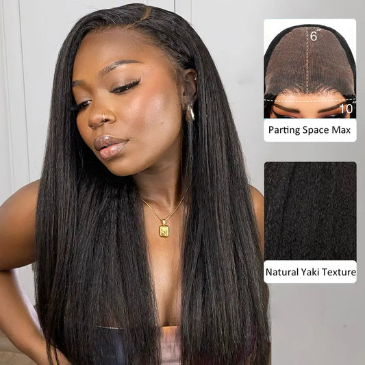 10x6 HD Lace Wigs Wear and Go Glueless Wig Yaki Straight Hair - kimwig