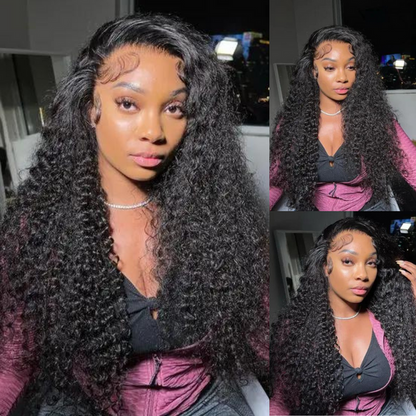 Full 13x6 Lace Frontal Wig Deep Wave Human Hair | KimWig.com