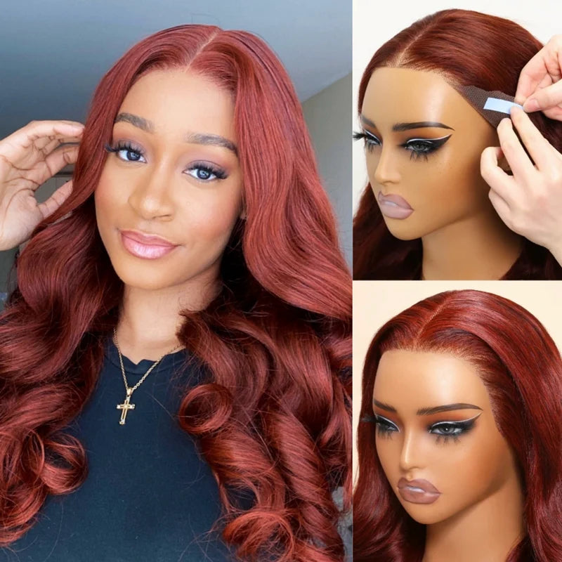 Reddish Brown Wig Body Wave 13x4 Lace Frontal Human Hair Wigs | KimWig.com