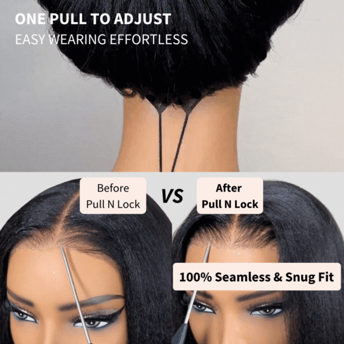 Yaki Straight Wig Glueless 7x5 Lace Pull & Go Human Hair Wigs | KimWig.com