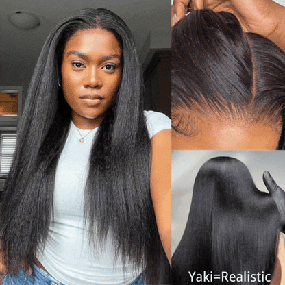 Yaki Straight Wig Glueless 7x5 Lace Pull & Go Human Hair Wigs | KimWig.com