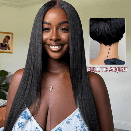 Yaki Straight Wig Glueless 7x5 Lace Pull & Go Human Hair Wigs | KimWig.com