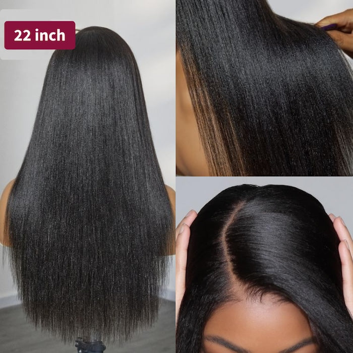Yaki Straight 7x5 Lace Wig Put on & Go Glueless Human Hair Wigs | KimWig.com