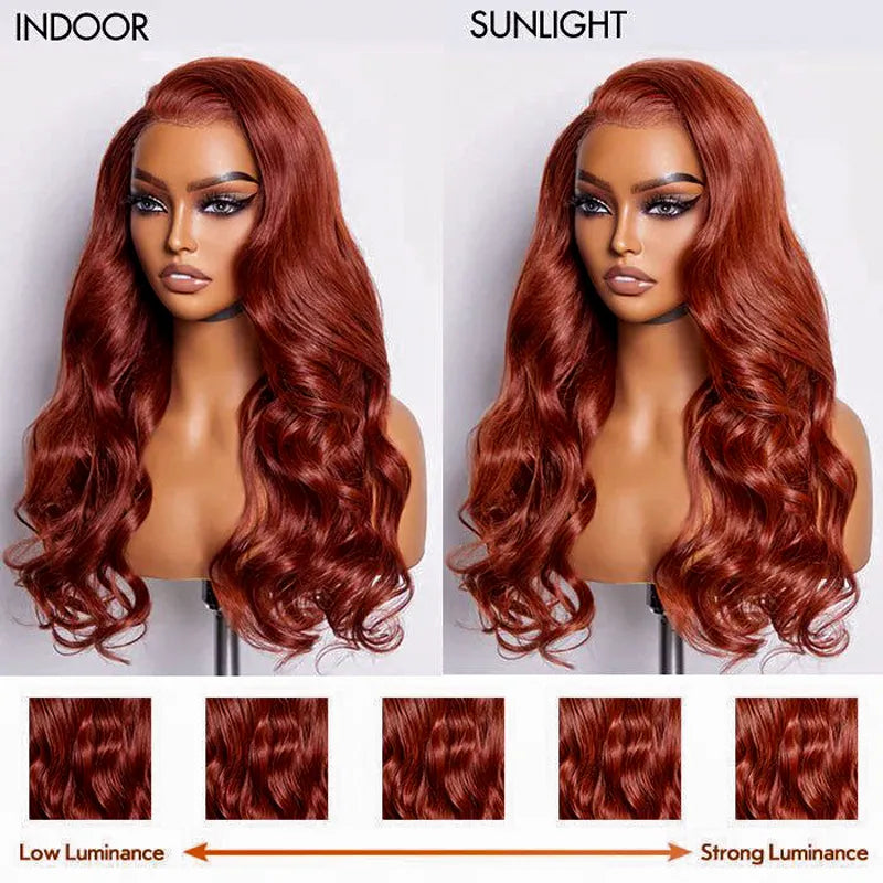 Reddish Brown Wig Body Wave 13x4 Lace Frontal Human Hair Wigs | KimWig.com