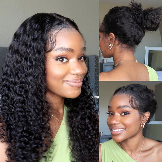 Invisible Strap 360 Lace Wig Water Wave Bleached Knots - KimWig