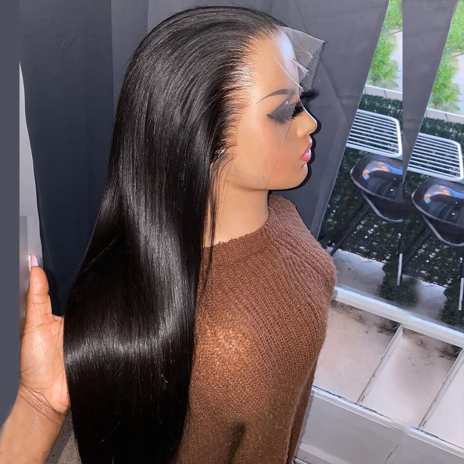 Pre-Bleached Knots HD Lace Wig Glueless Silky Straight Hair | KimWig.com