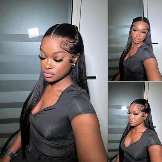 Full 13x6 Lace Frontal Wig Silky Straight Human Hair | KimWig.com