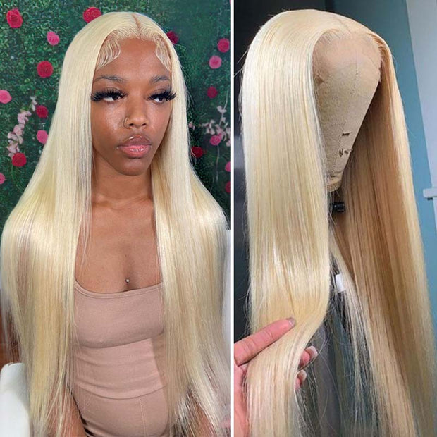 kimwig honey blonde lace front human hair wigs silky straight lace wigs