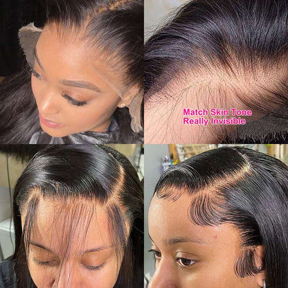 13x4 Lace Frontal Wig Silky Straight Human Hair Wigs Pre Bleached Knots | KimWig.com
