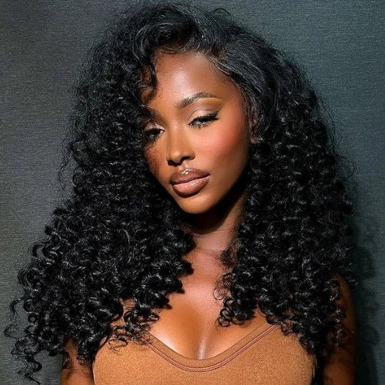 Wand Curly Wig Spiral Curls 13x4 Lace Frontal Human Hair Wigs